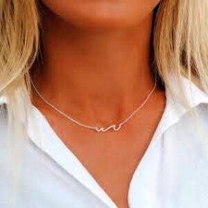 NWT - PuraVida Pave Wave Necklace and Anklet sold as set (silver)